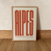 Poster Alpes typographique affiche montagne design moderne décoration murale minimaliste PosterAlpy