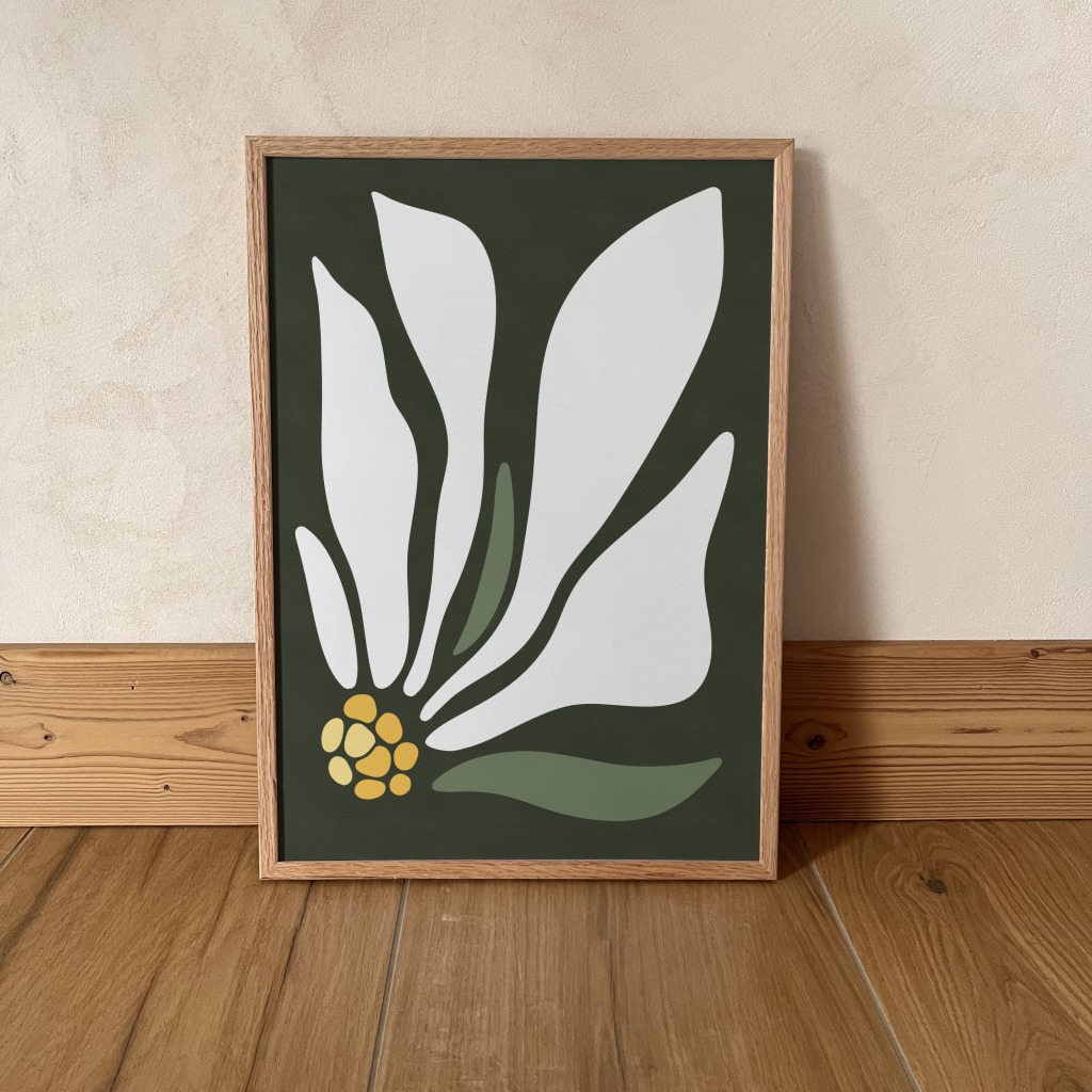 affiche-edelweiss-graphique-alpes poster edelweiss graphique affiche fleur alpes minimaliste deco nature montagne posteralpy